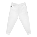 Minimal Circle Logo Joggers — White Athletic AOP Sweatpants
