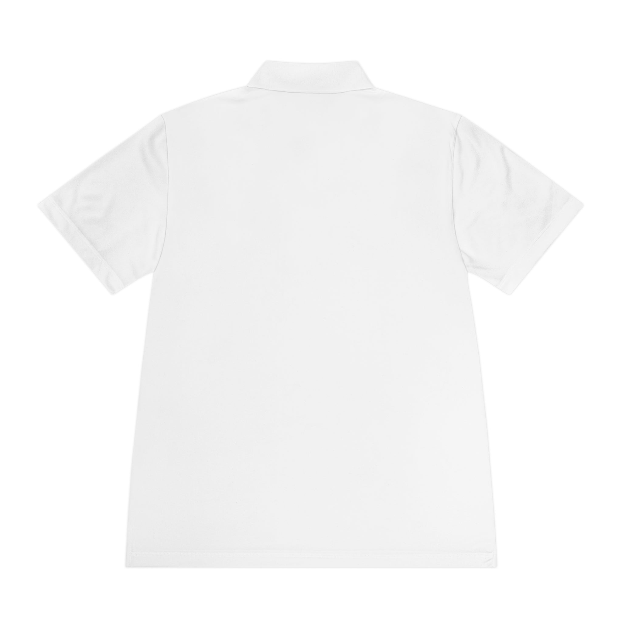 Men's White Sport Polo with Minimal Circular Logo — Athletic Casual Golf Shirt