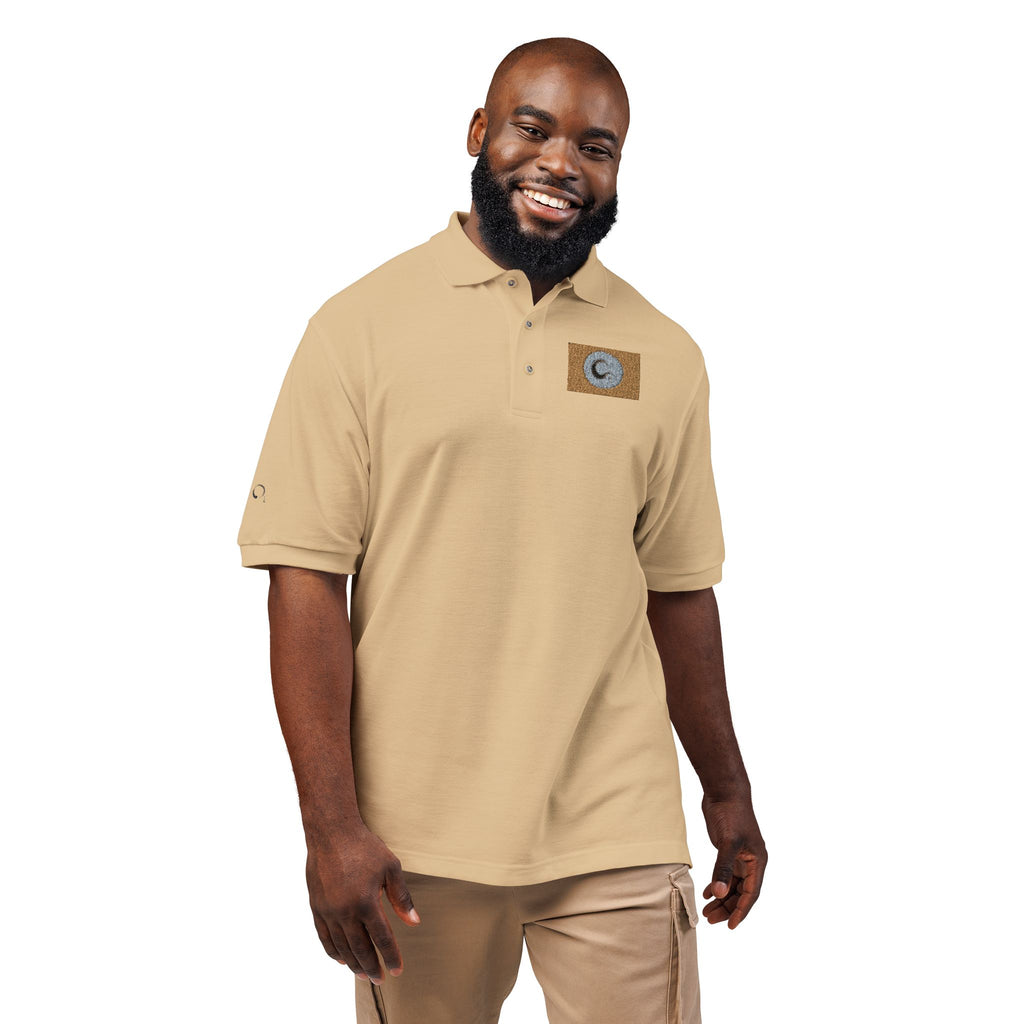 Embroidered Gold Flag Polo — Classic Golf & Casual Shirt