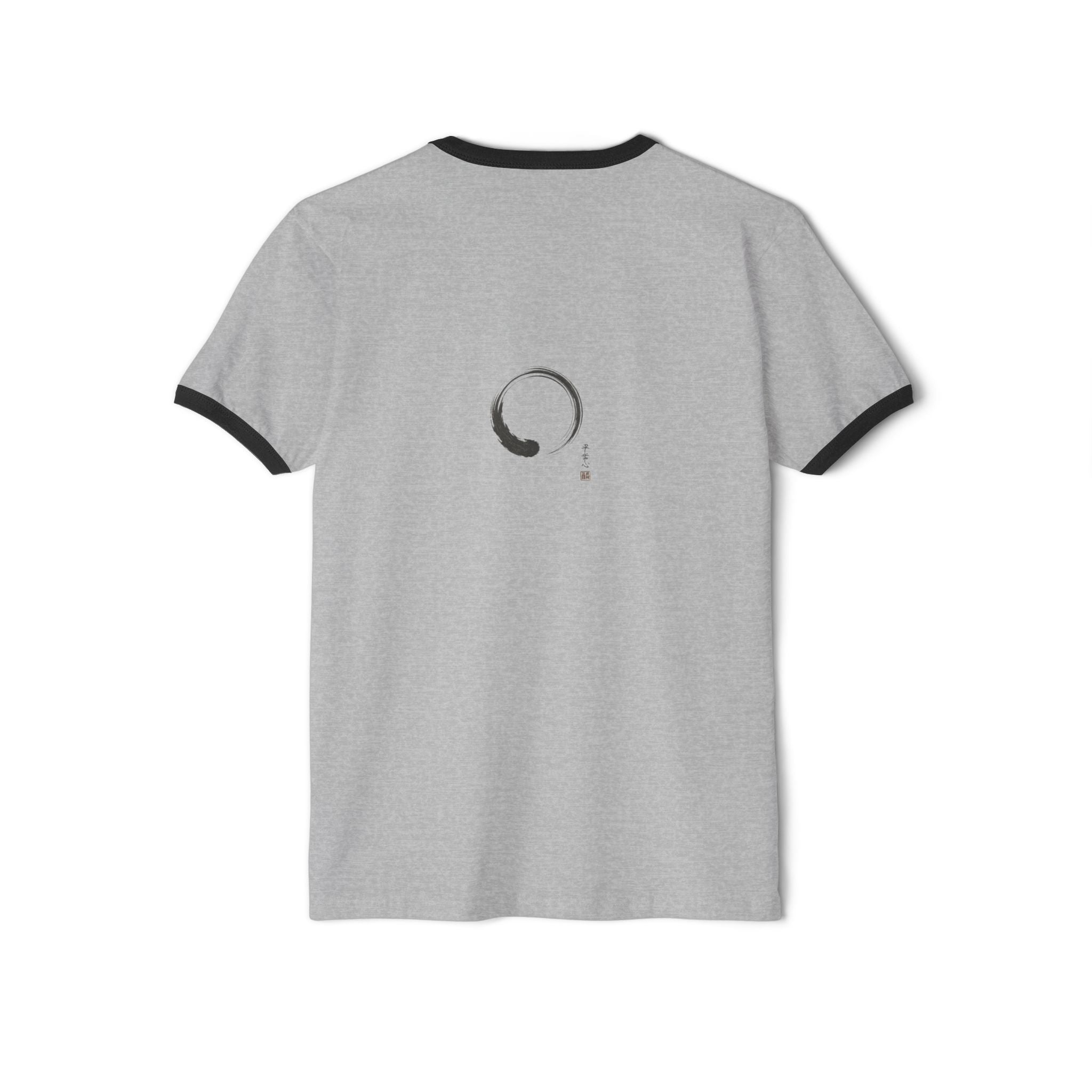 Zen Enso Ringer T-Shirt — Minimal Brush Circle Graphic