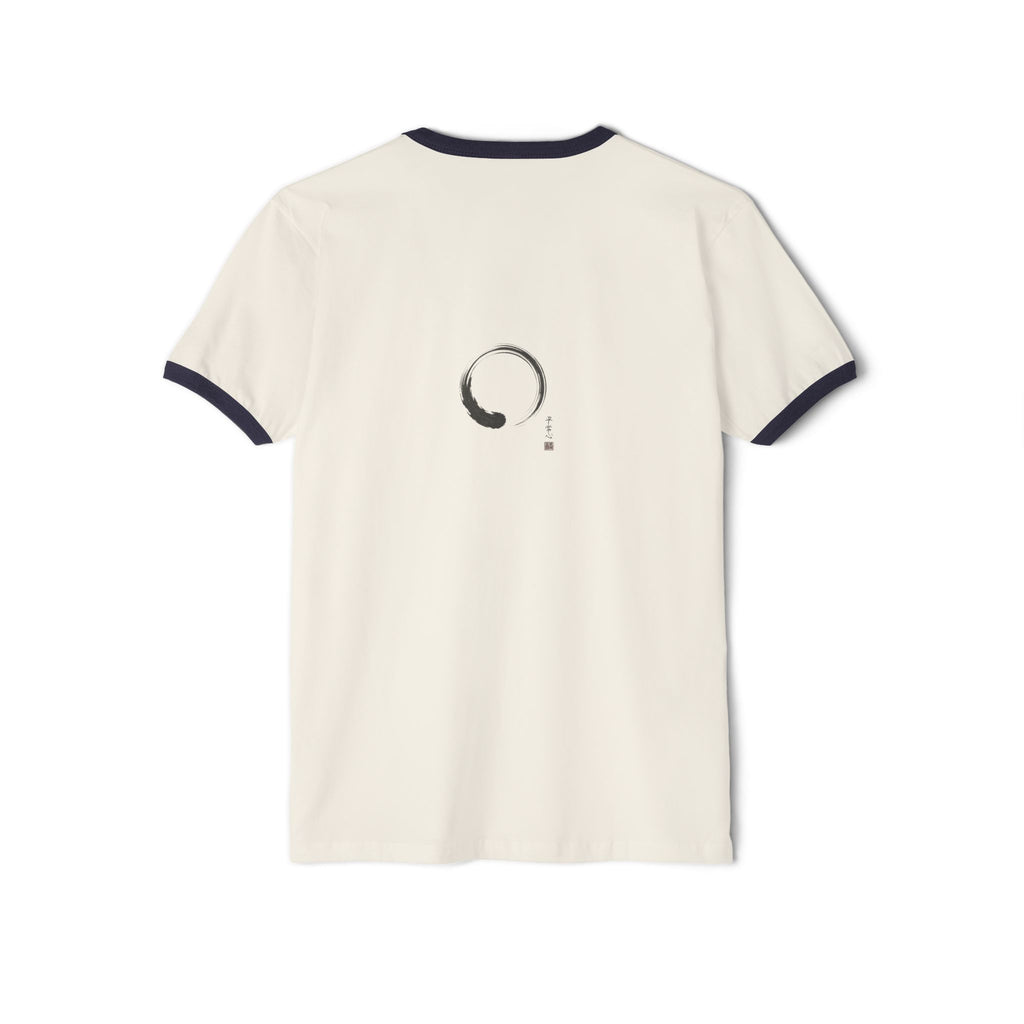 Zen Enso Ringer T-Shirt — Minimal Brush Circle Graphic