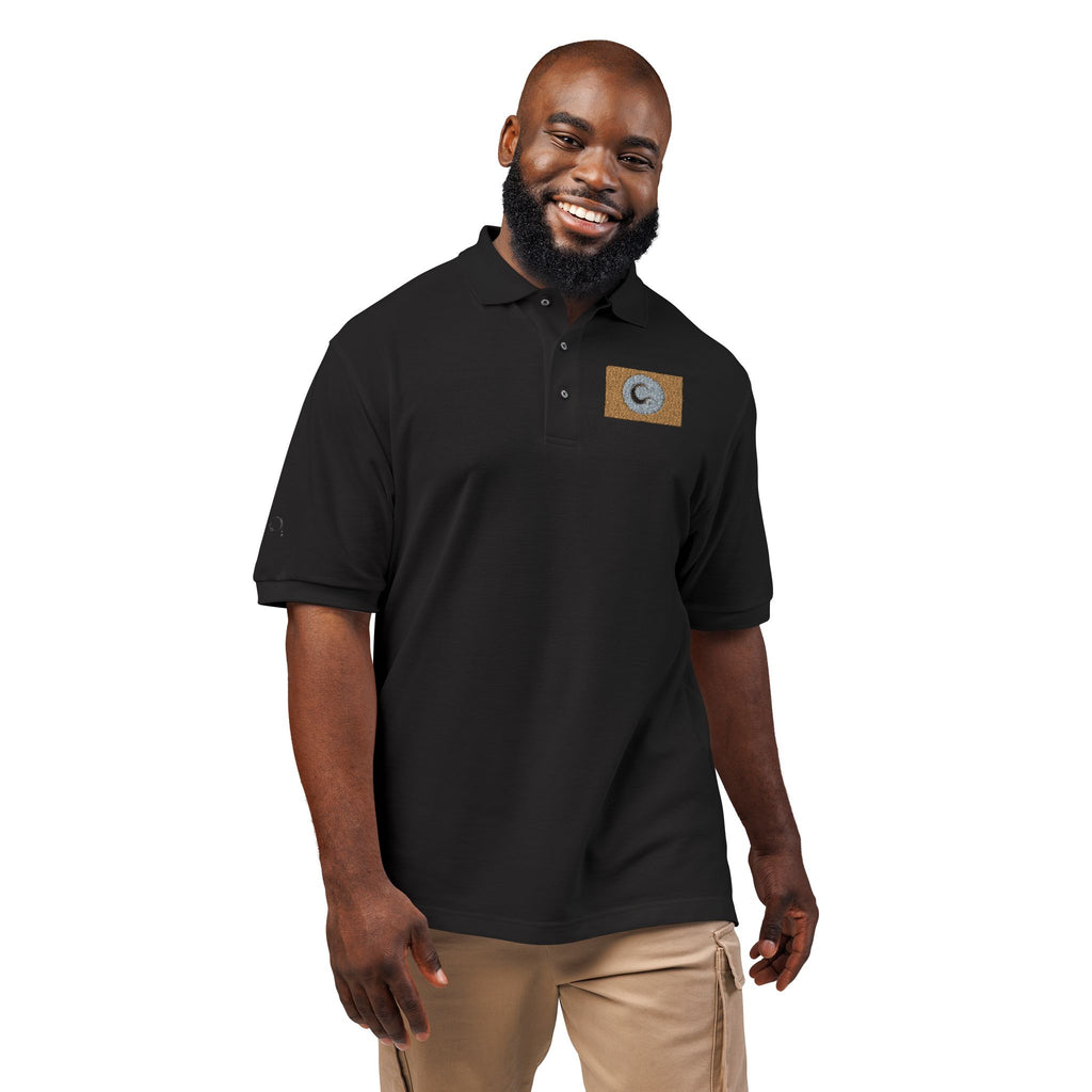Embroidered Gold Flag Polo — Classic Golf & Casual Shirt