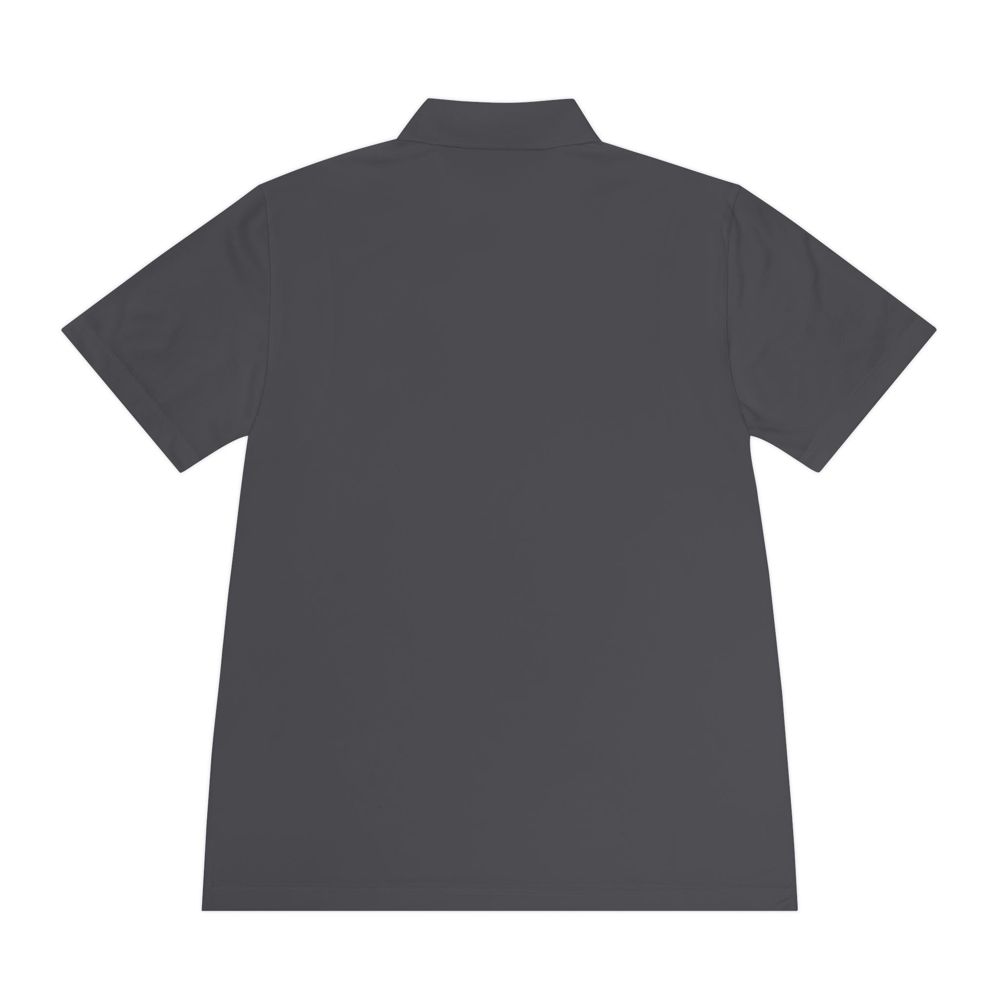 Men's White Sport Polo with Minimal Circular Logo — Athletic Casual Golf Shirt