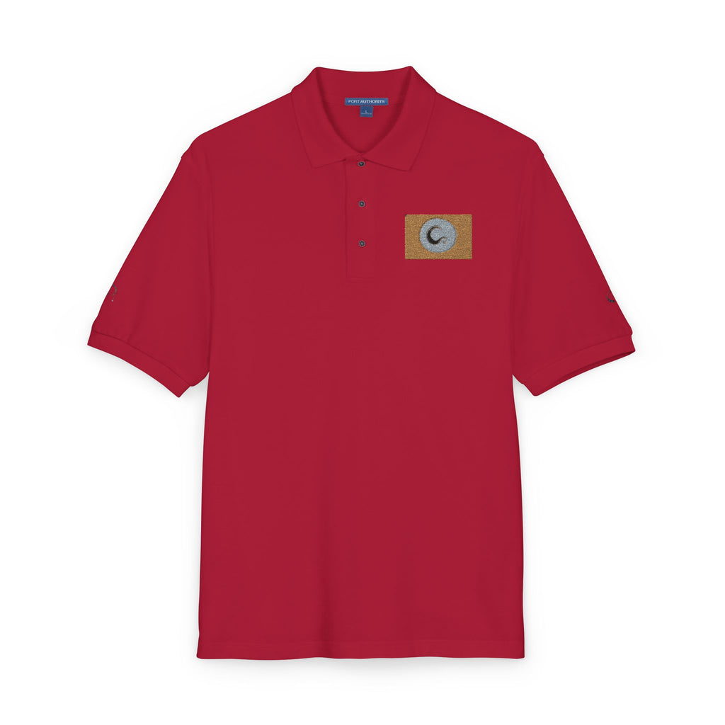 Embroidered Gold Flag Polo — Classic Golf & Casual Shirt
