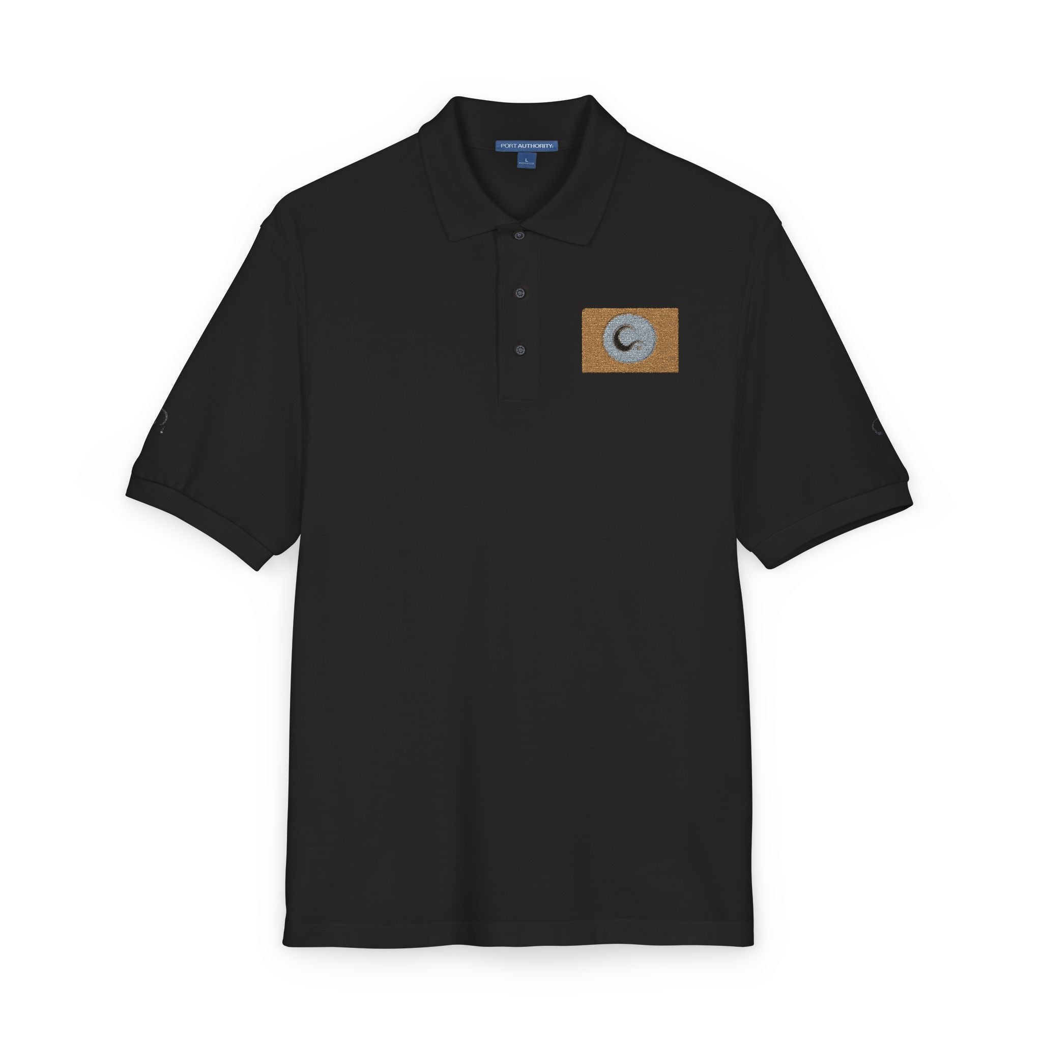 Embroidered Gold Flag Polo — Classic Golf & Casual Shirt