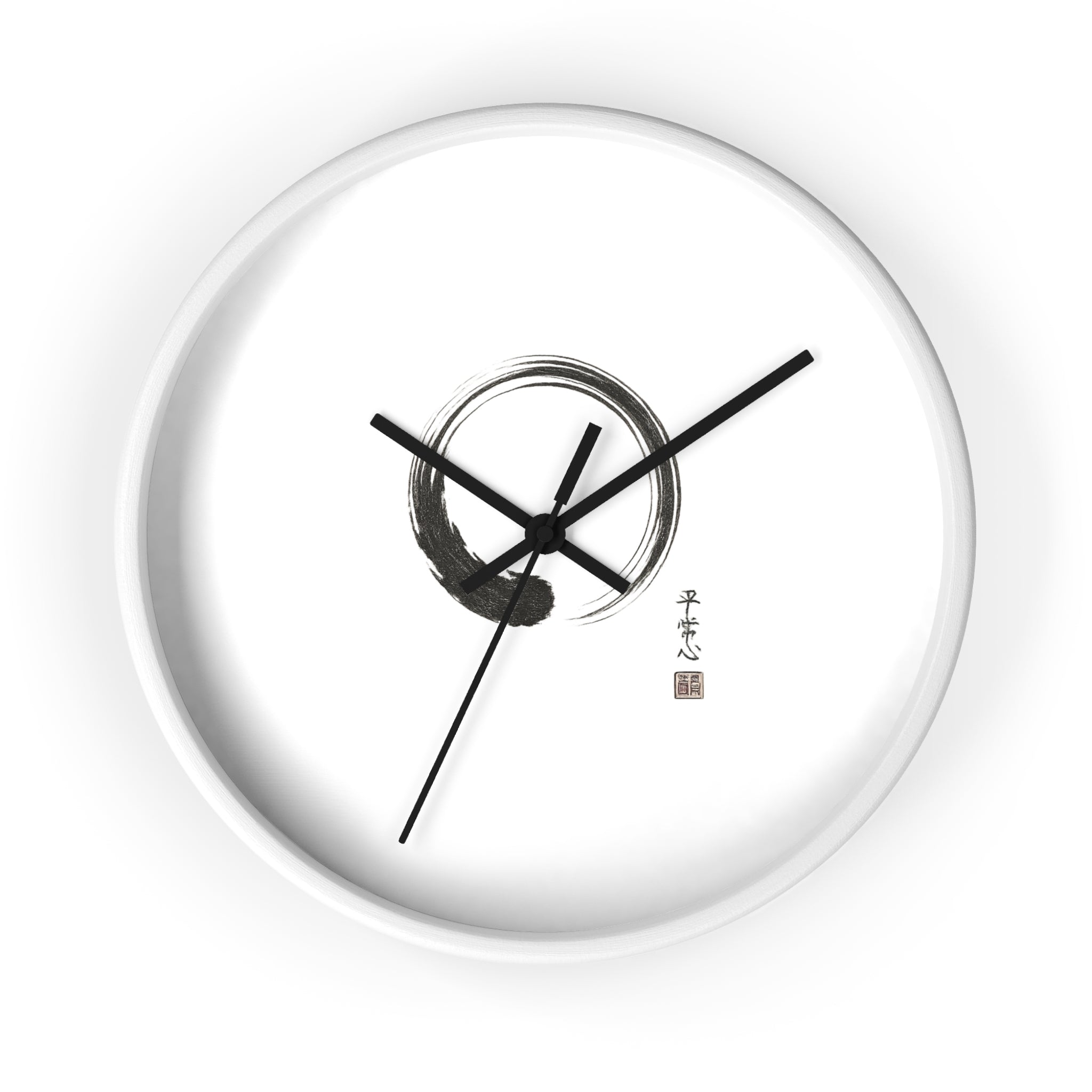 Zen Enso Wall Clock — Minimal Japanese Brush Circle Clock