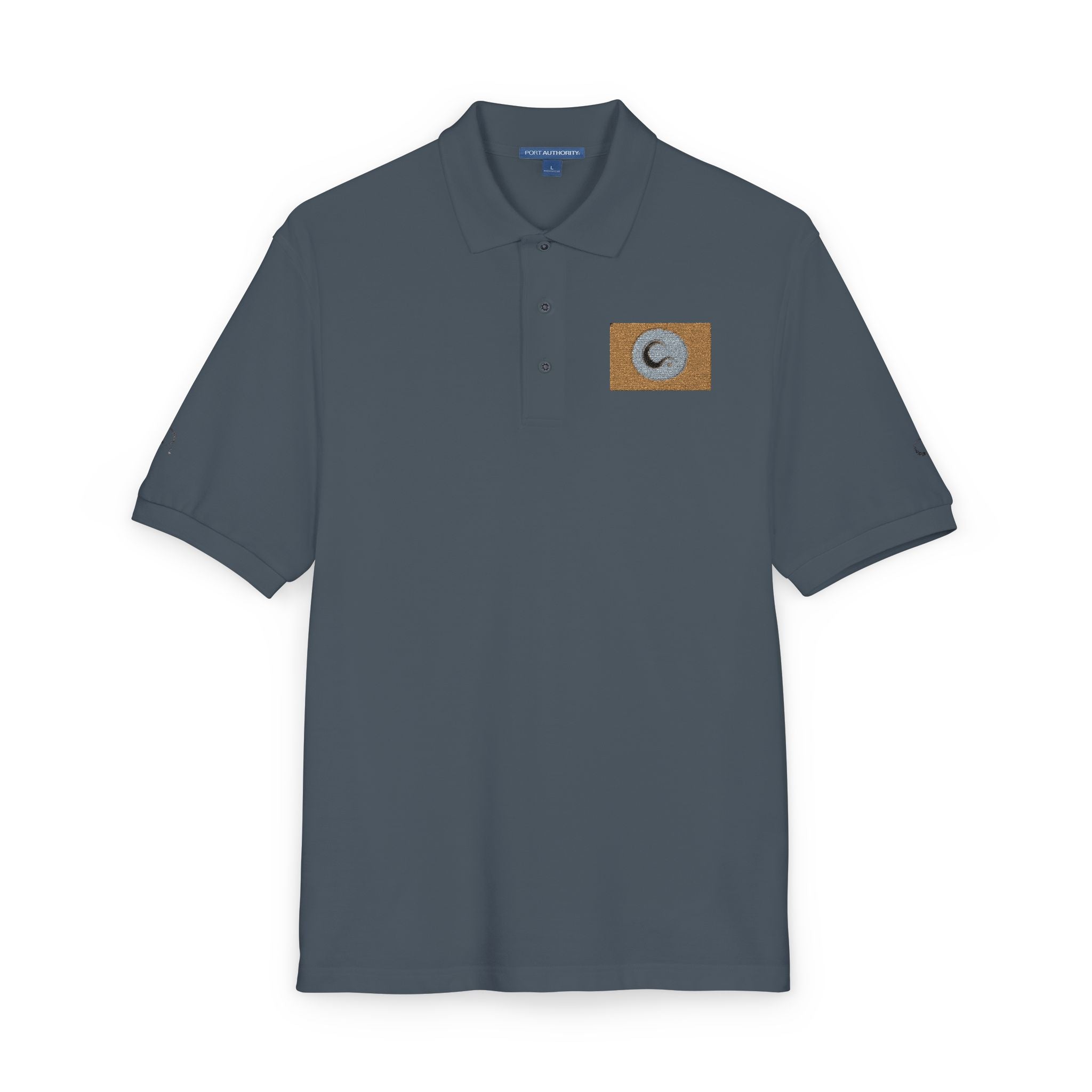 Embroidered Gold Flag Polo — Classic Golf & Casual Shirt