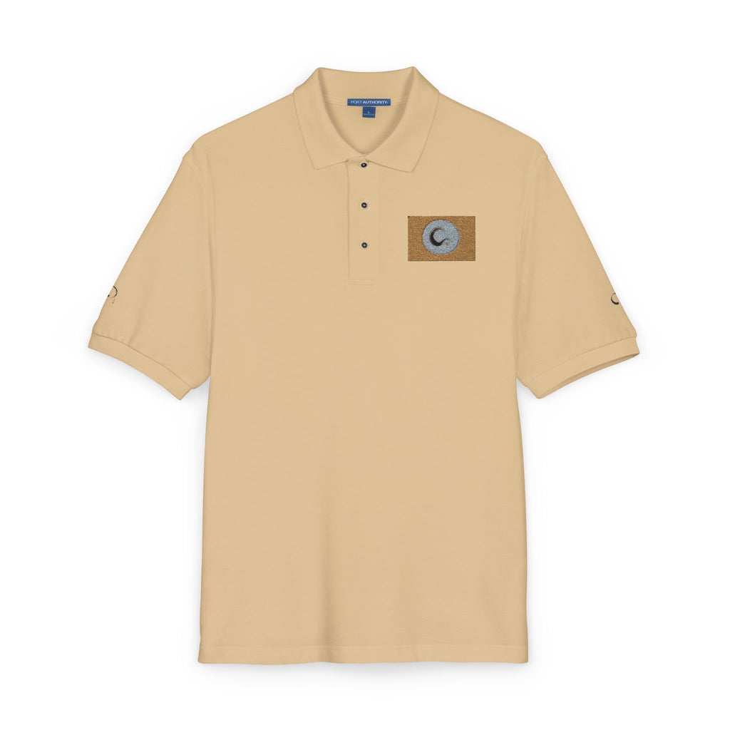 Embroidered Gold Flag Polo — Classic Golf & Casual Shirt