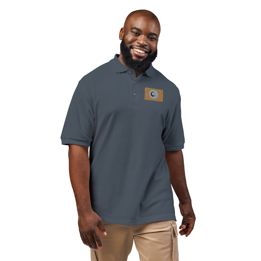 Embroidered Gold Flag Polo — Classic Golf & Casual Shirt