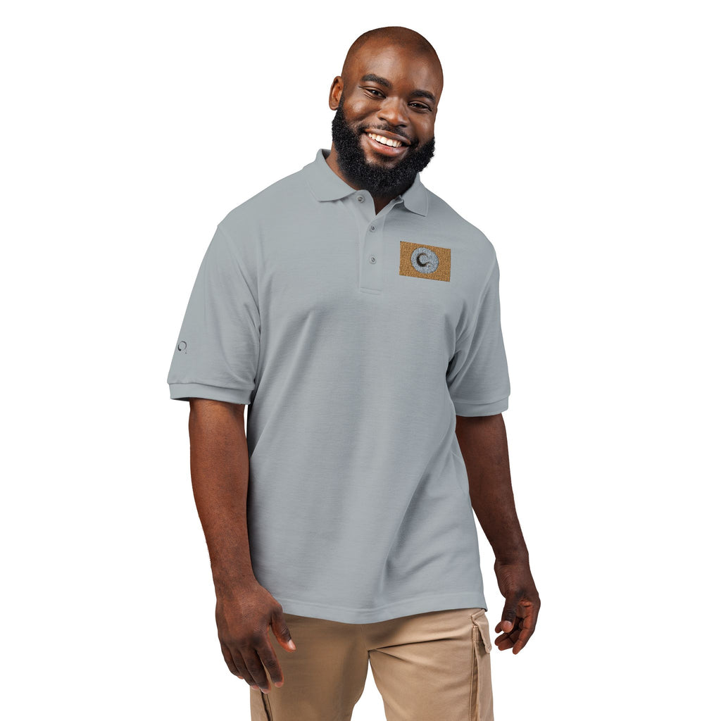 Embroidered Gold Flag Polo — Classic Golf & Casual Shirt
