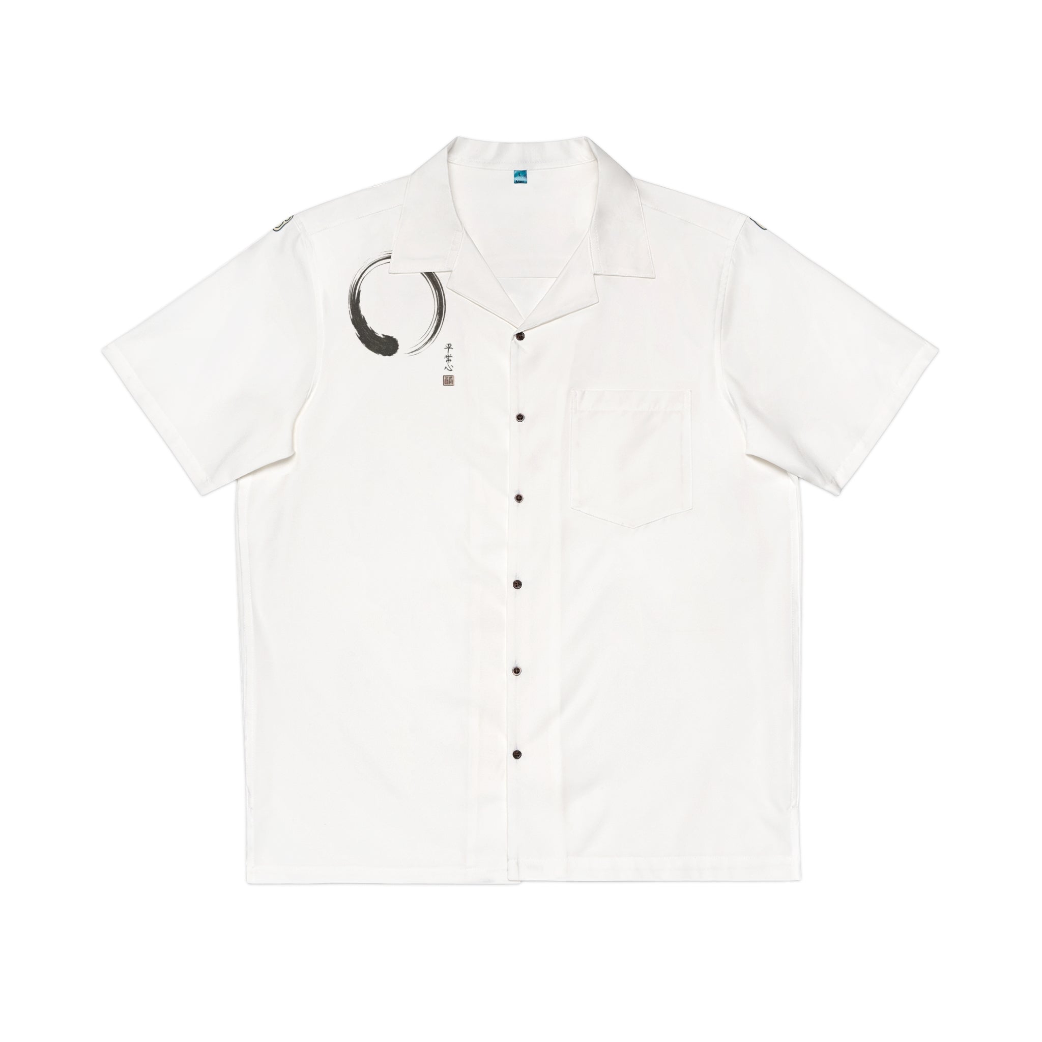Men's Hawaiian Shirt — Minimal Zen Enso Brushstroke AOP