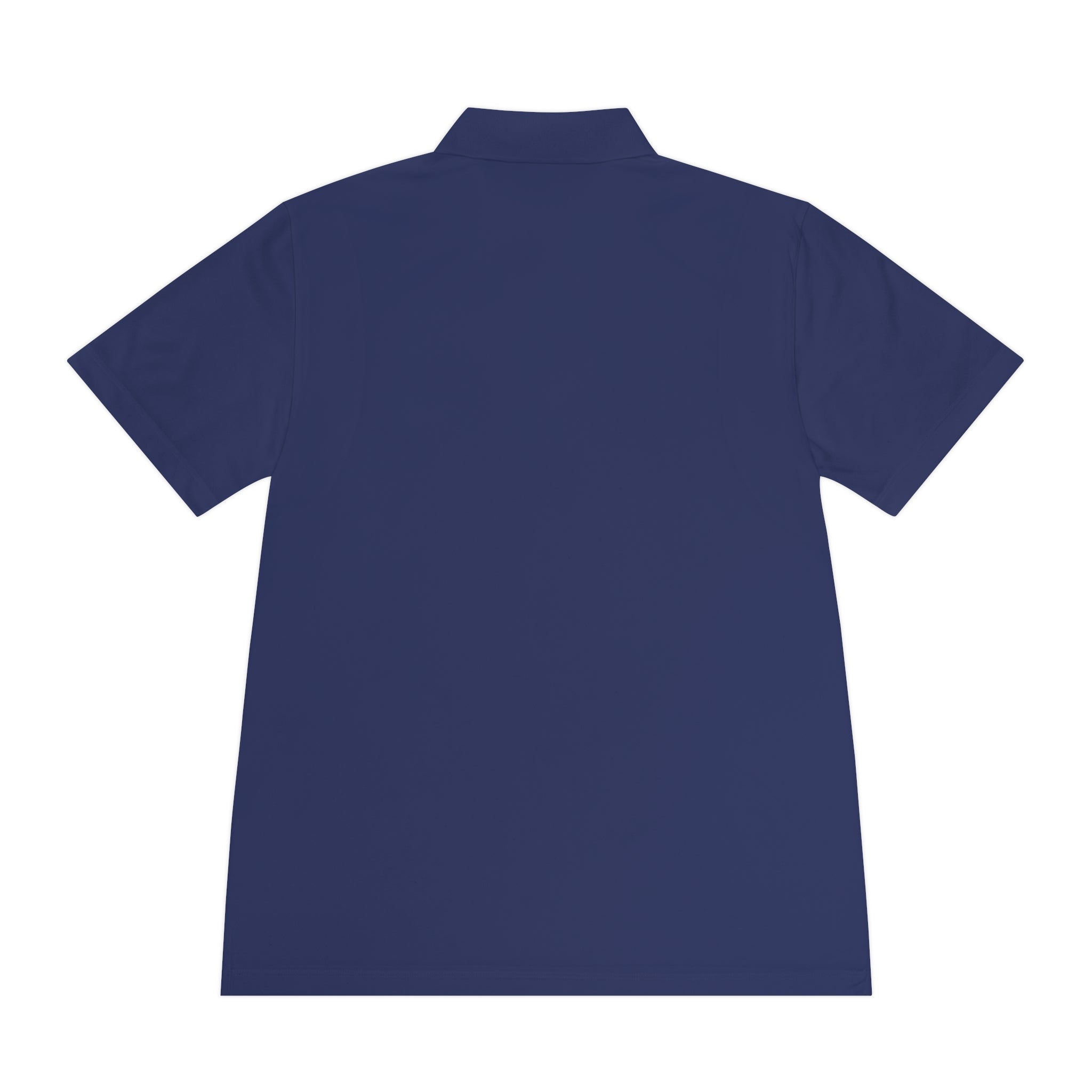 Men's White Sport Polo with Minimal Circular Logo — Athletic Casual Golf Shirt