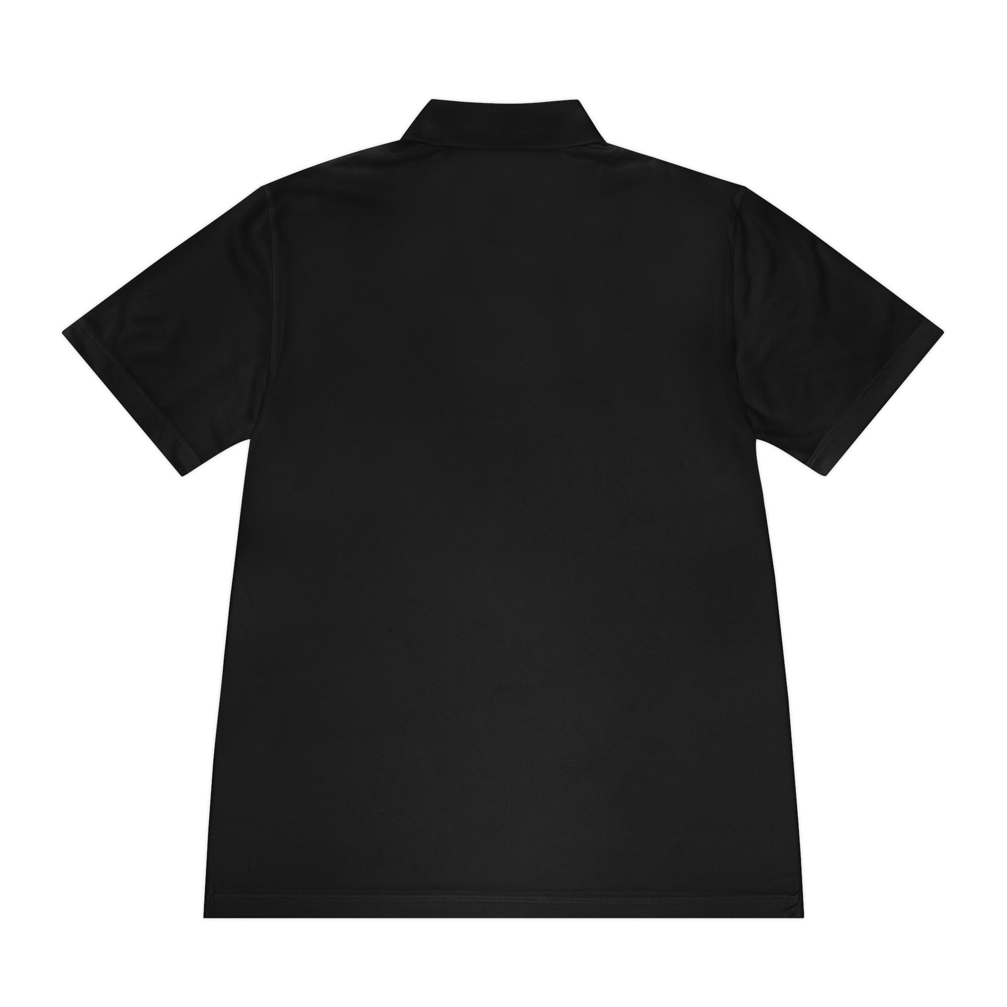 Men's White Sport Polo with Minimal Circular Logo — Athletic Casual Golf Shirt