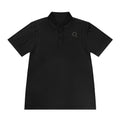 Men's White Sport Polo with Minimal Circular Logo — Athletic Casual Golf Shirt
