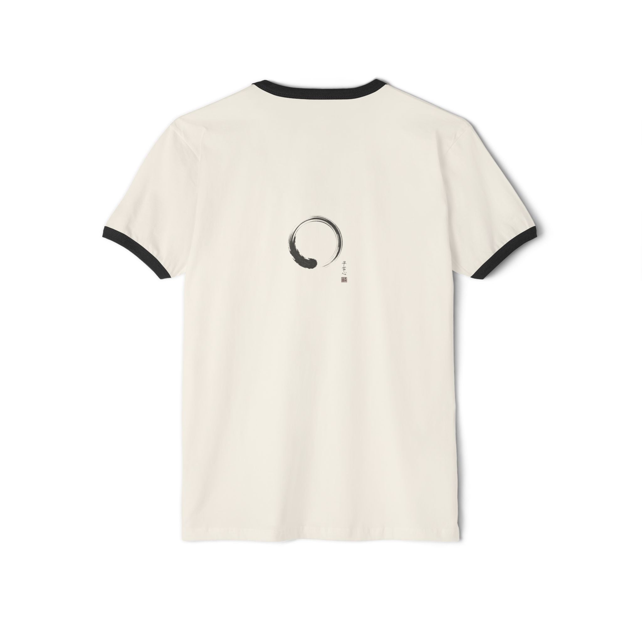 Zen Enso Ringer T-Shirt — Minimal Brush Circle Graphic