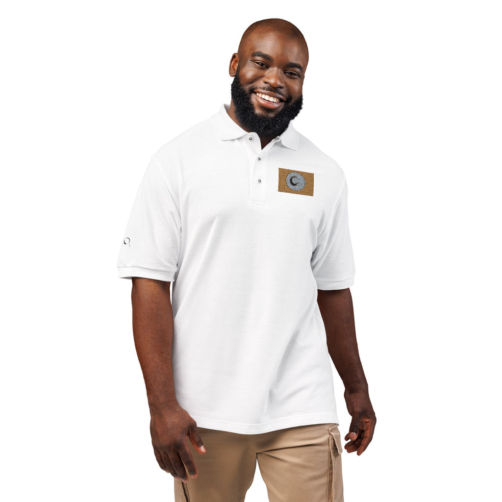 Embroidered Gold Flag Polo — Classic Golf & Casual Shirt