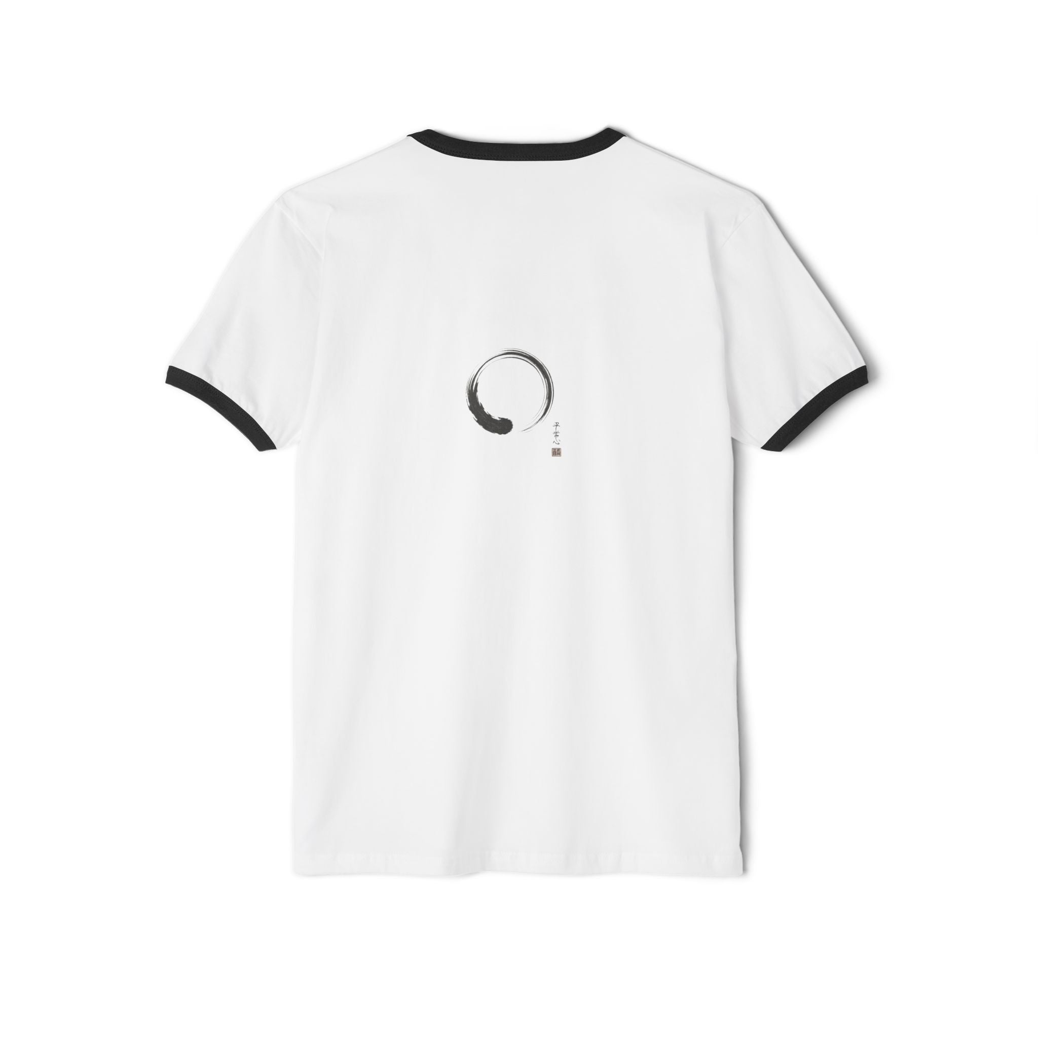 Zen Enso Ringer T-Shirt — Minimal Brush Circle Graphic