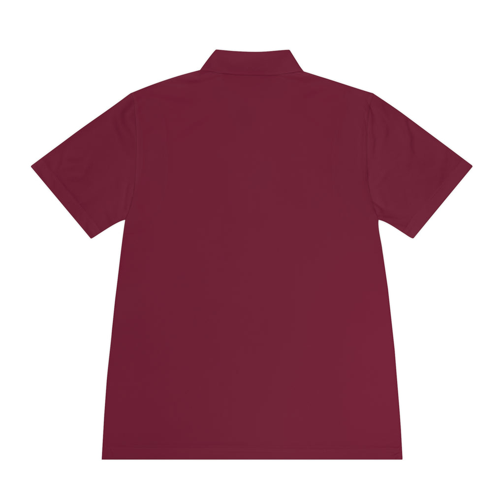 Men's White Sport Polo with Minimal Circular Logo — Athletic Casual Golf Shirt